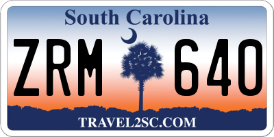 SC license plate ZRM640