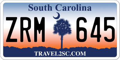 SC license plate ZRM645