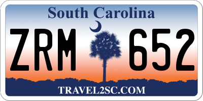 SC license plate ZRM652