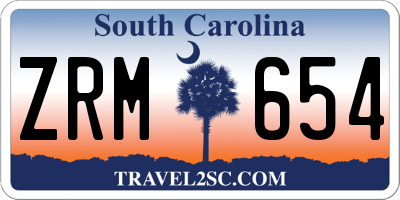SC license plate ZRM654