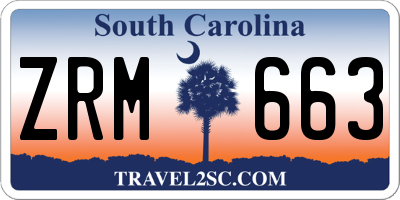 SC license plate ZRM663