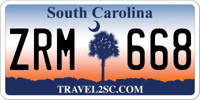 SC license plate ZRM668