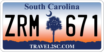 SC license plate ZRM671