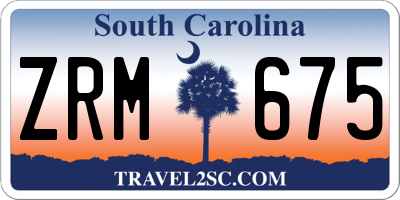 SC license plate ZRM675