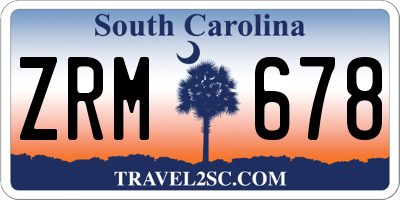 SC license plate ZRM678
