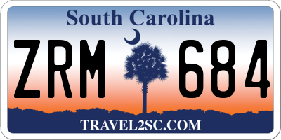 SC license plate ZRM684