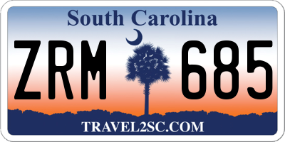 SC license plate ZRM685