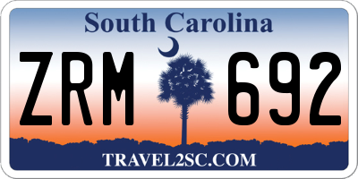 SC license plate ZRM692