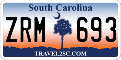 SC license plate ZRM693