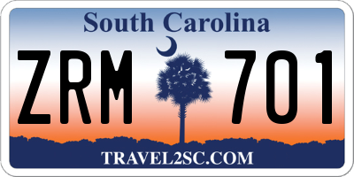SC license plate ZRM701