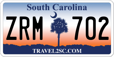 SC license plate ZRM702