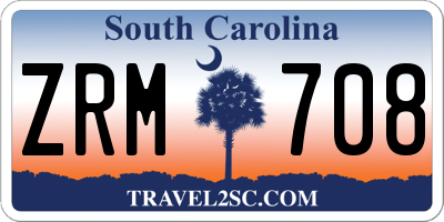 SC license plate ZRM708