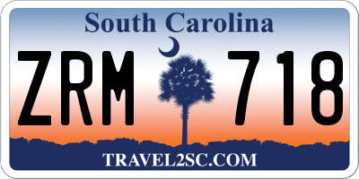 SC license plate ZRM718