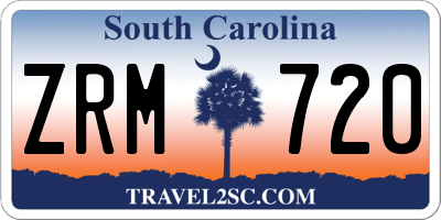 SC license plate ZRM720