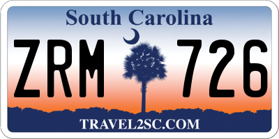 SC license plate ZRM726