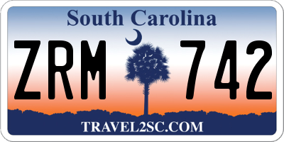 SC license plate ZRM742