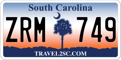 SC license plate ZRM749