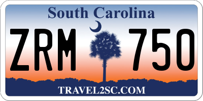 SC license plate ZRM750