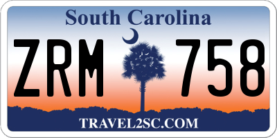 SC license plate ZRM758