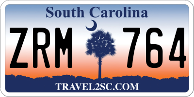 SC license plate ZRM764
