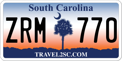SC license plate ZRM770