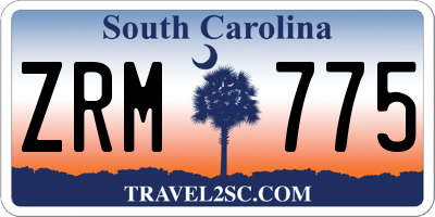 SC license plate ZRM775