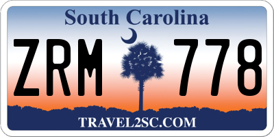 SC license plate ZRM778