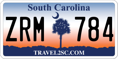 SC license plate ZRM784