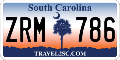 SC license plate ZRM786