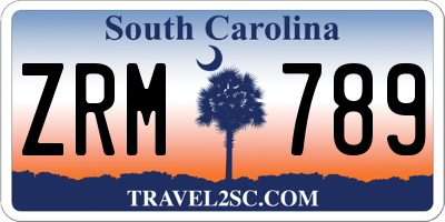 SC license plate ZRM789