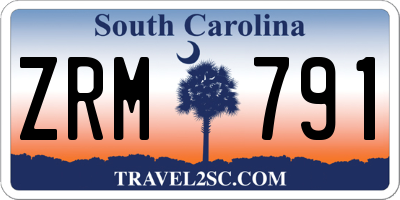 SC license plate ZRM791