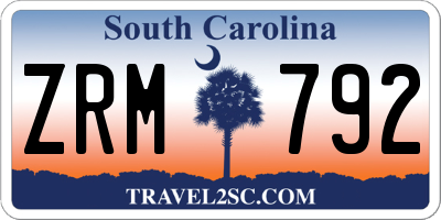 SC license plate ZRM792