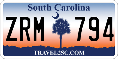SC license plate ZRM794