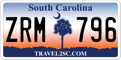 SC license plate ZRM796