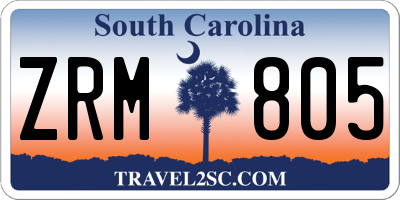 SC license plate ZRM805