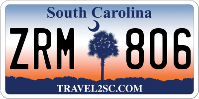 SC license plate ZRM806