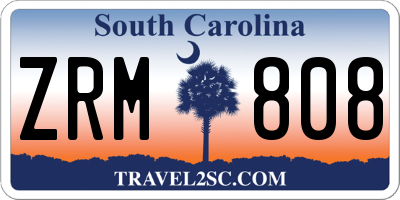 SC license plate ZRM808