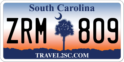 SC license plate ZRM809