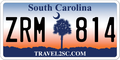 SC license plate ZRM814