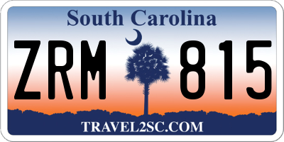SC license plate ZRM815