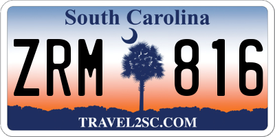 SC license plate ZRM816