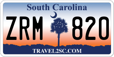 SC license plate ZRM820
