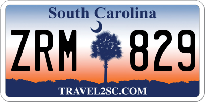SC license plate ZRM829