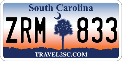 SC license plate ZRM833