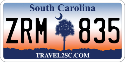 SC license plate ZRM835