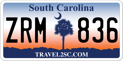 SC license plate ZRM836