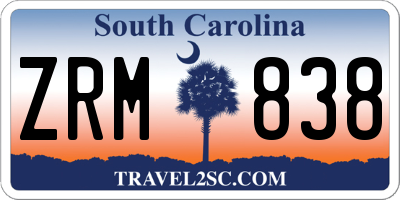 SC license plate ZRM838