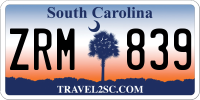 SC license plate ZRM839