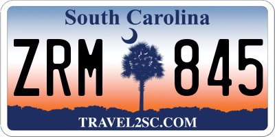 SC license plate ZRM845
