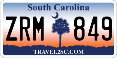 SC license plate ZRM849